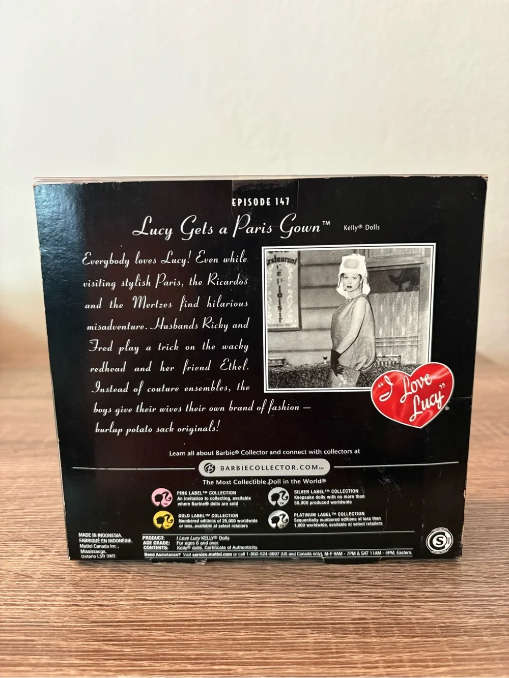 2008 Mattel Pink Label I Love Lucy “Lucy gets  Paris Gown” - Like New